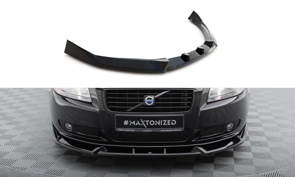 Maxton Design Street+ Spoilerlippe Front Ansatz passend für Volvo S80 Mk2 schwarz Hochglanz