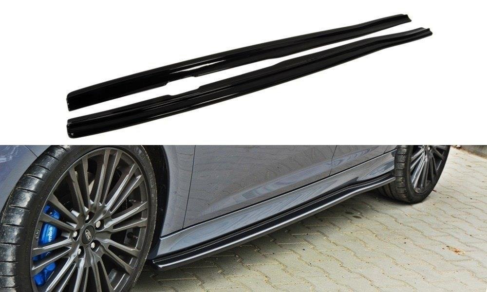 Maxton Design Street+ Seitenschweller Leisten passend für Ford Focus RS Mk3 schwarz Hochglanz