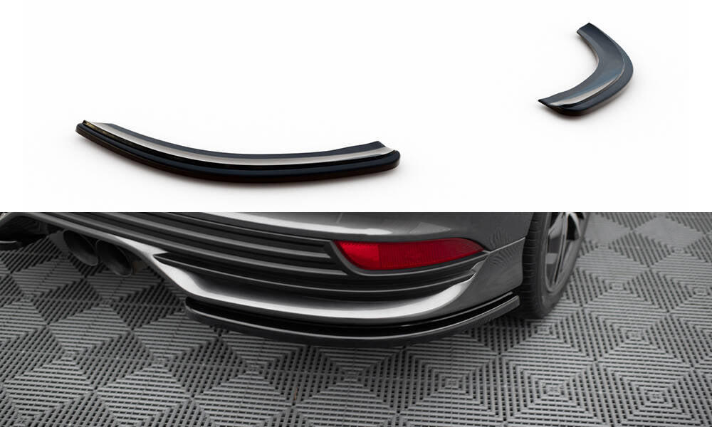 Maxton Design Heck Ansatz Flaps Diffusor passend für Ford Focus ST Mk3 FL schwarz Hochglanz