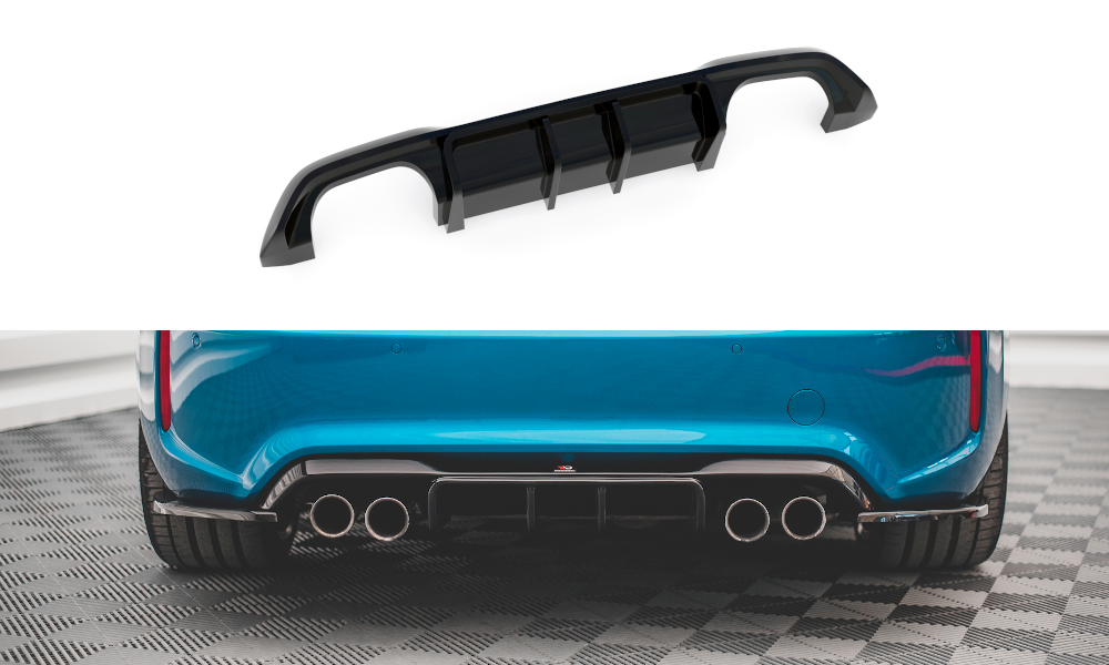 Maxton Design Diffusor Heck Ansatz passend für BMW M2 F87 schwarz Hochglanz
