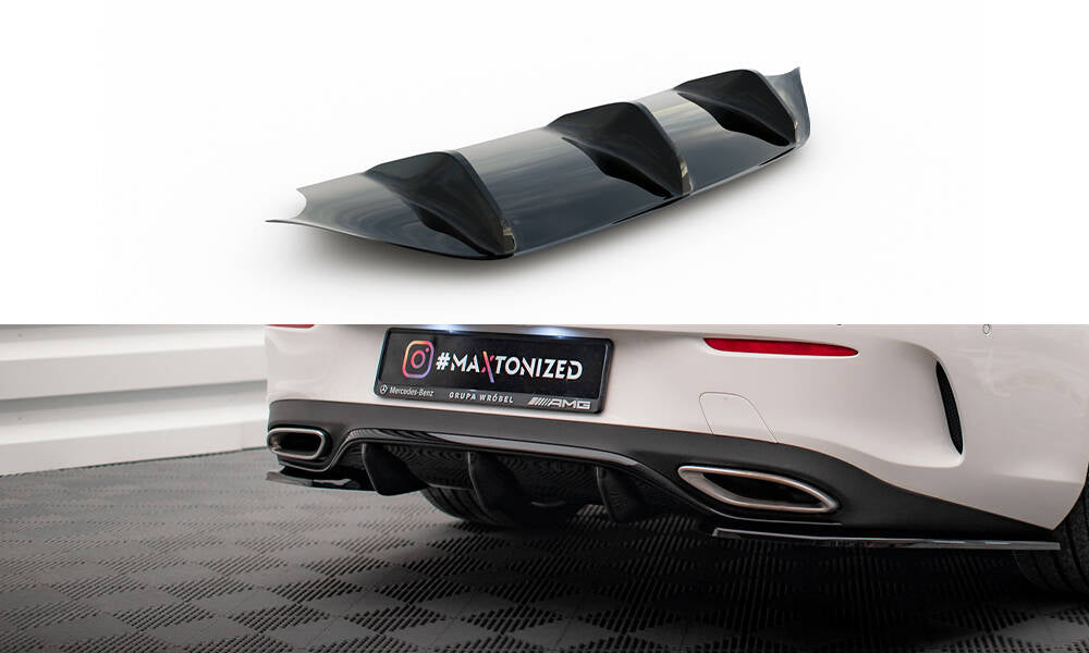Maxton Design Diffusor Heck Ansatz passend für Mercedes-Benz E-Klasse W213 Coupe(C238) / Cabriolet (A238) AMG-Line schwarz Hochglanz