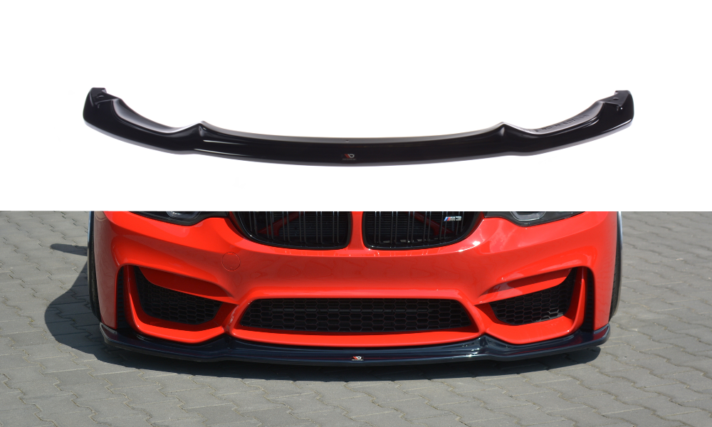 Maxton Design Street+ Spoilerlippe Front Ansatz passend für BMW M3 F80 schwarz Hochglanz