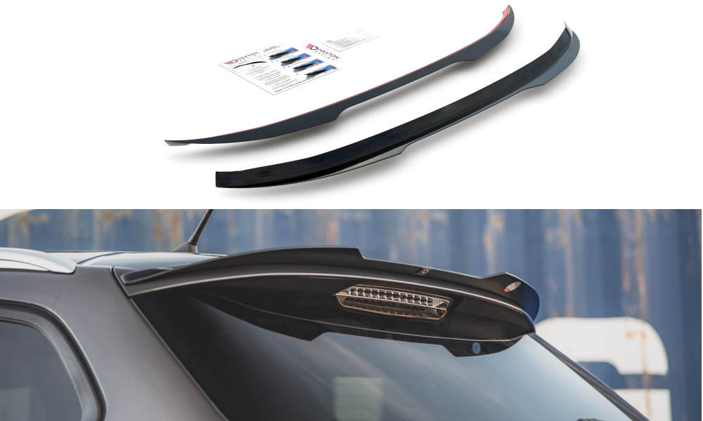 Maxton Design Spoiler CAP passend für Peugeot 308 SW Mk2 schwarz Hochglanz