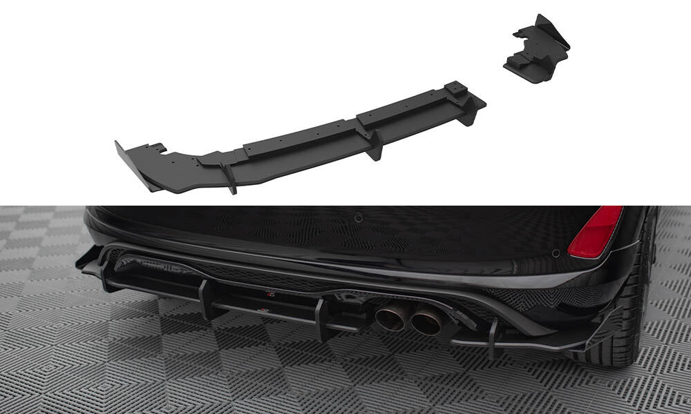 Maxton Design Street Pro Diffusor Heck Ansatz + Flaps passend für Ford Fiesta Mk8 ST schwarz Hochglanz