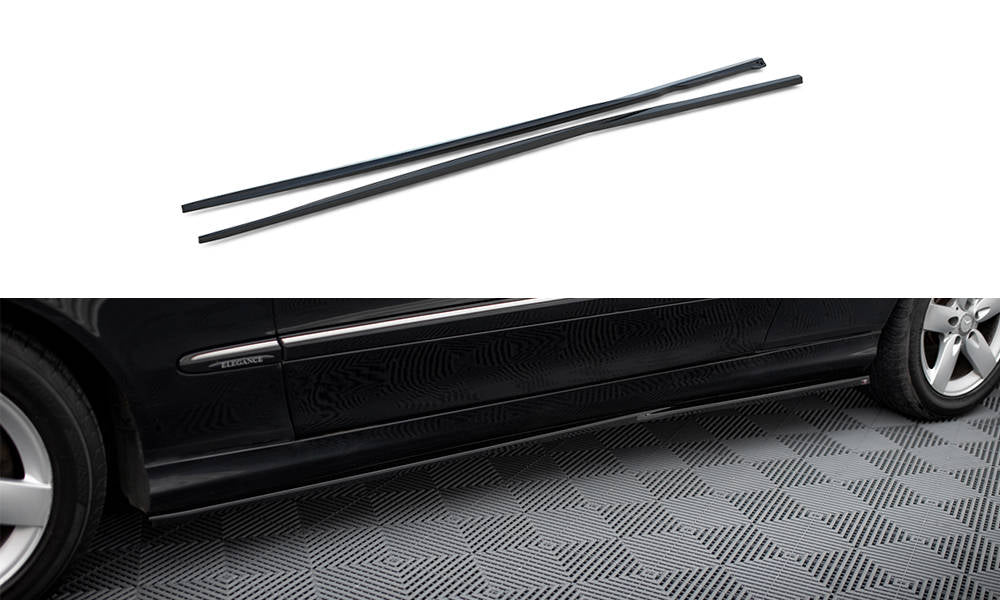 Maxton Design Street+ Seitenschweller Leisten passend für Mercedes-Benz CLK W209 schwarz Hochglanz