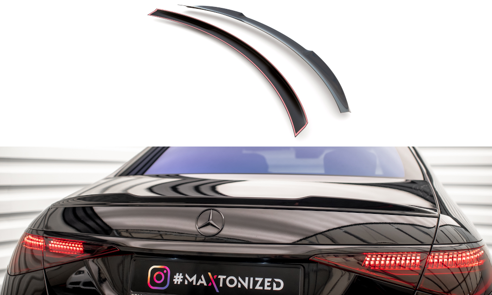 Maxton Design Spoiler CAP 3D passend für Mercedes-Benz S AMG-Line W223 schwarz Hochglanz