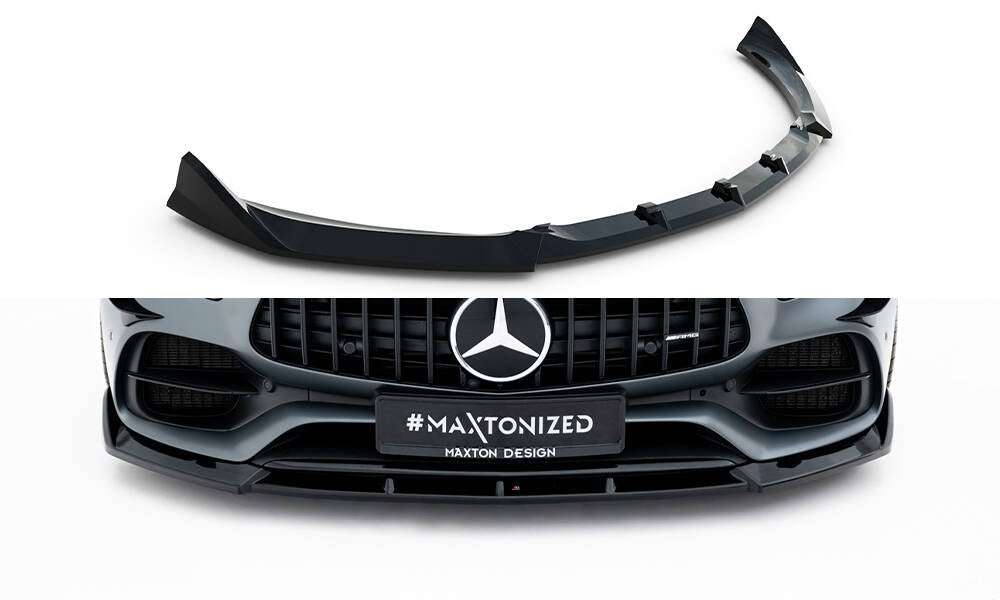 Maxton Design Street+ Spoilerlippe Front Ansatz passend für Mercedes-AMG GT C C190 Facelift schwarz Hochglanz