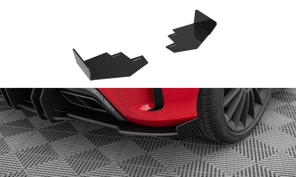 Maxton Design Hintere Seiten Flaps passend für Mercedes-Benz A 45 AMG W176 Facelift schwarz Hochglanz