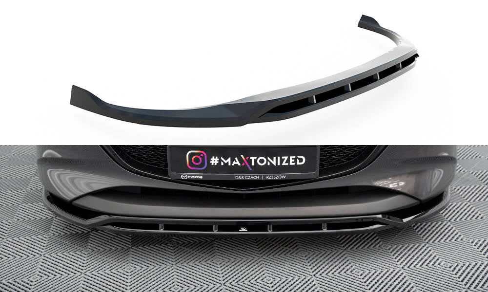 Maxton Design Street+ Spoilerlippe Front Ansatz V.2 passend für Mazda 3 Mk4 schwarz Hochglanz