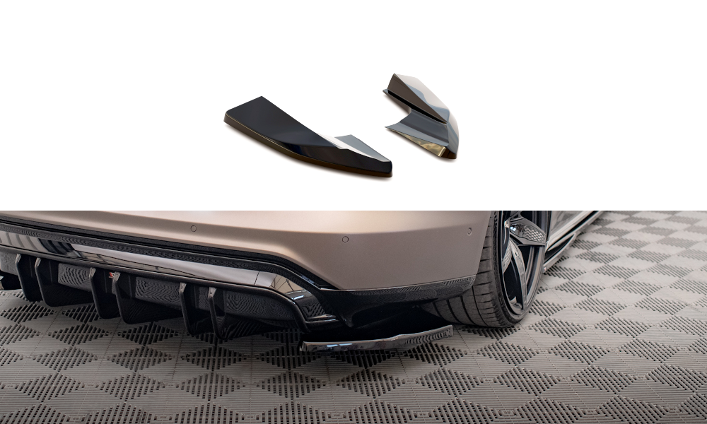 Maxton Design Heck Ansatz Flaps Diffusor V.2 passend für Audi e-Tron GT / RS GT Mk1 schwarz Hochglanz
