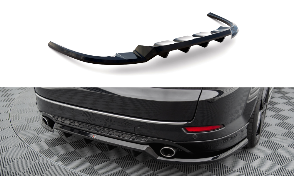 Maxton Design Street+ Mittlerer Diffusor RACE passend für Ford Mondeo ST-Line Kombi Mk4 Facelift schwarz Hochglanz