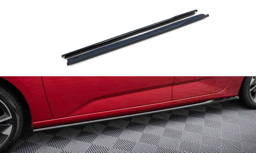 Maxton Design Street+ Seitenschweller Leisten passend für Peugeot 308 SW Mk3 schwarz Hochglanz