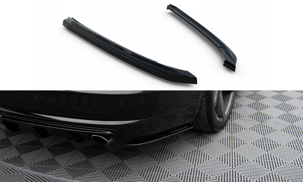 Maxton Design Heck Ansatz Flaps Diffusor passend für Audi A8 D4 schwarz Hochglanz