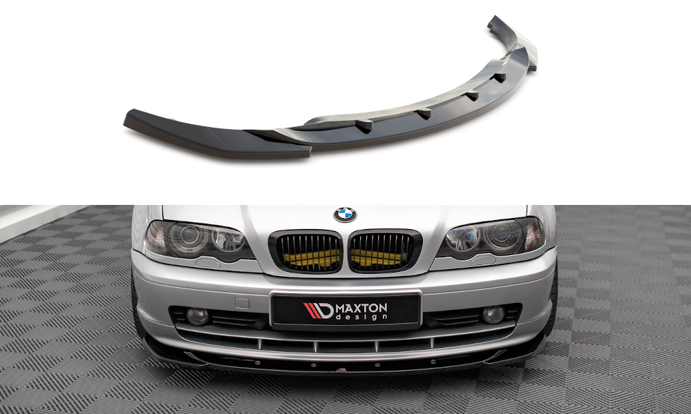 Maxton Design Street+ Spoilerlippe Front Ansatz V.1 passend für BMW 3er Coupe E46 schwarz Hochglanz