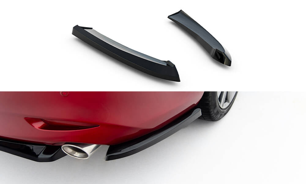 Maxton Design Heck Ansatz Flaps Diffusor passend für Mazda 6 Limousine Mk3 Facelift schwarz Hochglanz