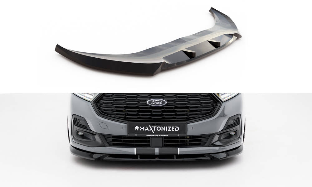 Maxton Design Street+ Spoilerlippe Front Ansatz passend für Ford Transit Connect Mk3 schwarz Hochglanz