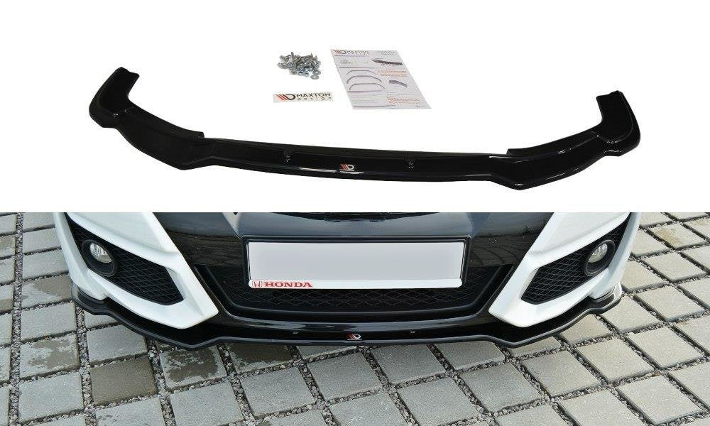 Maxton Design Street+ Spoilerlippe Front Ansatz passend für Honda Civic Mk9 Facelift schwarz Hochglanz