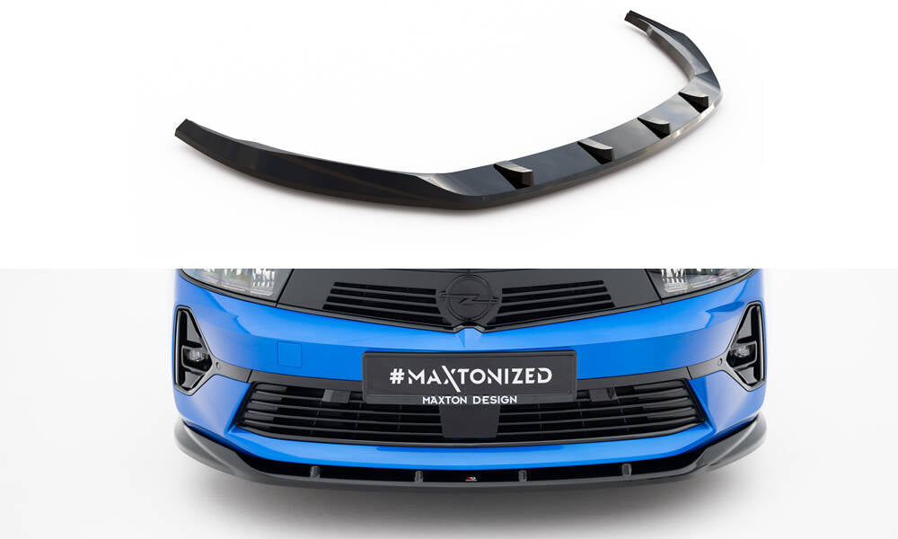 Maxton Design Street+ Spoilerlippe Front Ansatz V.2 passend für Opel Astra L (MK6) schwarz Hochglanz