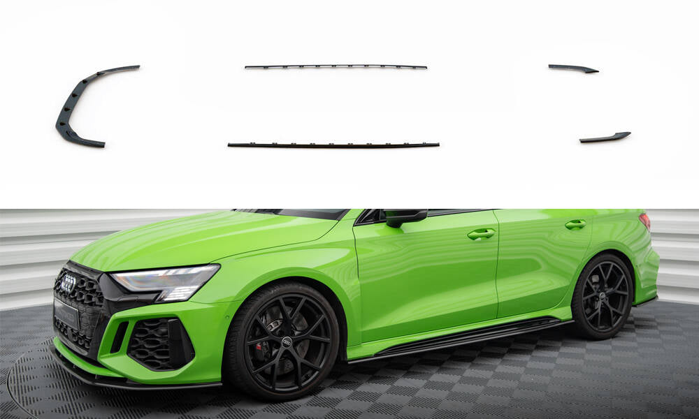 Maxton Design Set od Carbon Splitters Audi RS3 8Y Limousine schwarz matt für Audi