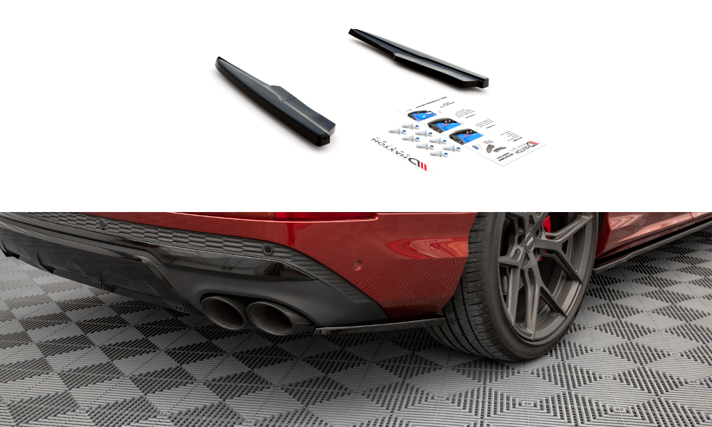 Maxton Design Heck Ansatz Flaps Diffusor passend für Audi SQ7 Mk2 (4M) Facelift schwarz Hochglanz