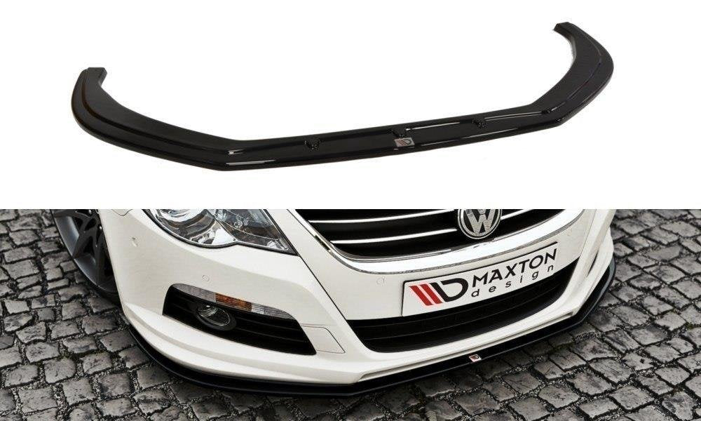 Maxton Design Street+ Spoilerlippe Front Ansatz passend für VW Passat CC R36 RLINE (vor Facelift) schwarz Hochglanz