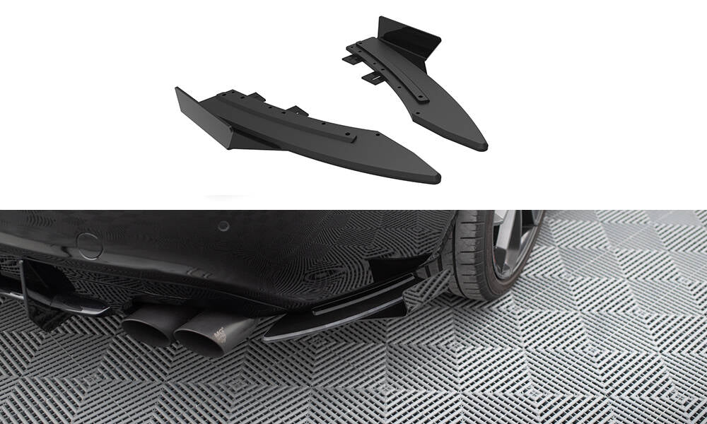 Maxton Design Street Pro Heck Ansatz Flaps Diffusor + Flaps passend für Audi S5 / A5 S-Line Coupe / Cabriolet 8T schwarz Hochglanz