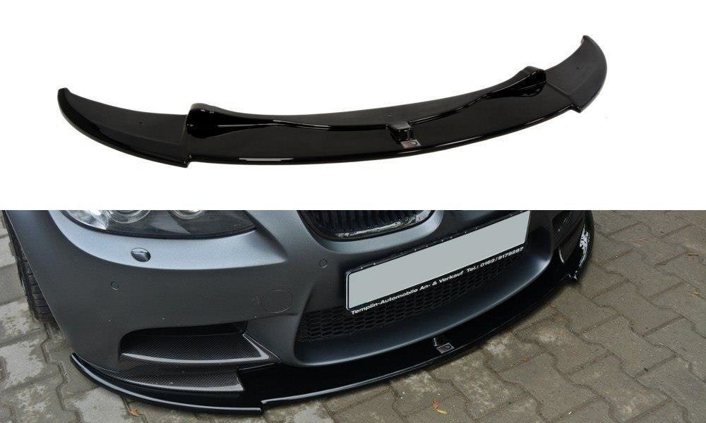 Maxton Design Street+ Spoilerlippe Front Ansatz passend für BMW M3 M Performance Coupe E92 / Cabrio E93 schwarz Hochglanz