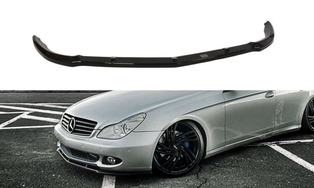 Maxton Design Street+ Spoilerlippe Front Ansatz passend für MERCEDES CLS C219 Serie schwarz Hochglanz