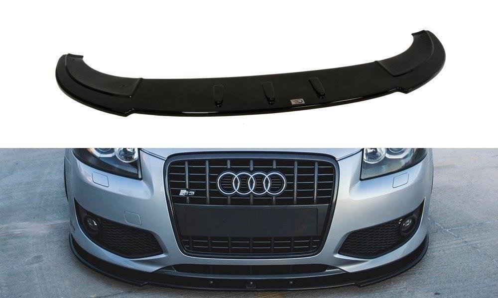 Maxton Design Street+ Spoilerlippe Front Ansatz passend für Audi S3 8P schwarz Hochglanz