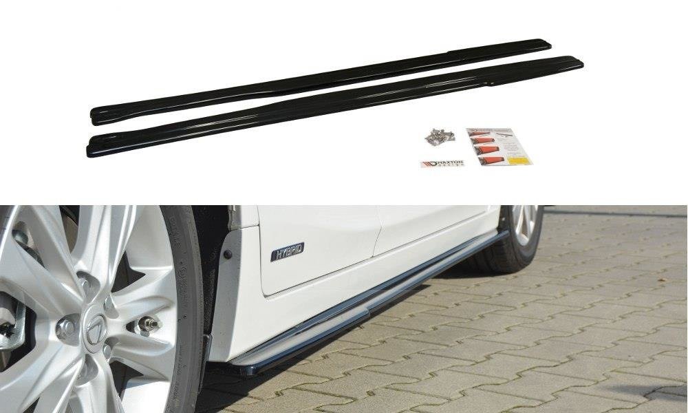Maxton Design Street+ Seitenschweller Leisten passend für Lexus CT Mk1 Facelift schwarz Hochglanz