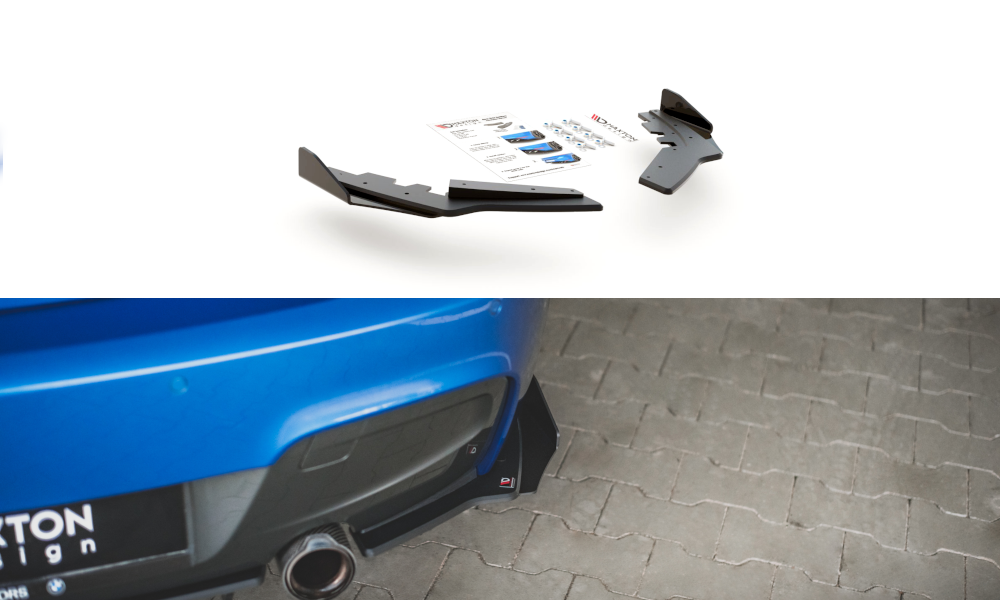 Maxton Design Street Pro Heck Ansatz Flaps Diffusor + Flaps passend für BMW M135i F20 schwarz Hochglanz