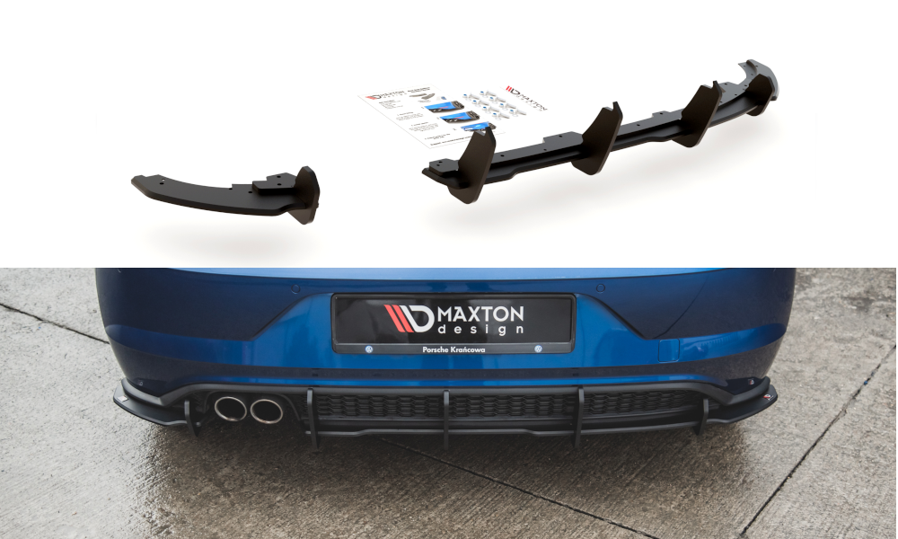 Maxton Design Robuste Racing Diffusor Heck Ansatz passend für VW Polo GTI Mk6