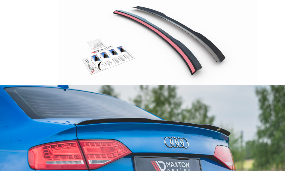 Maxton Design Spoiler CAP passend für Audi A4 Limousine B8 / B8 Facelift schwarz Hochglanz