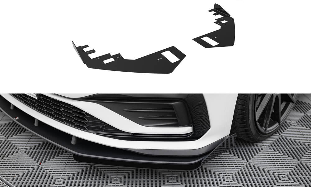 Maxton Design Front Stoßstange Flaps passend für VW Jetta GLI Mk7 schwarz Hochglanz
