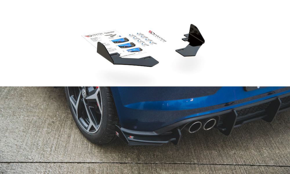 Maxton Design Hintere Seiten Flaps passend für VW Polo GTI Mk6 schwarz Hochglanz