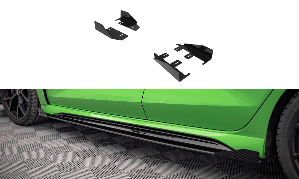 Maxton Design Seitenschweller Flaps passend für Audi RS3 Limousine 8Y schwarz Hochglanz