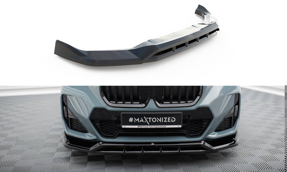 Maxton Design Street+ Spoilerlippe Front Ansatz passend für BMW X1 M-Paket U11 schwarz Hochglanz