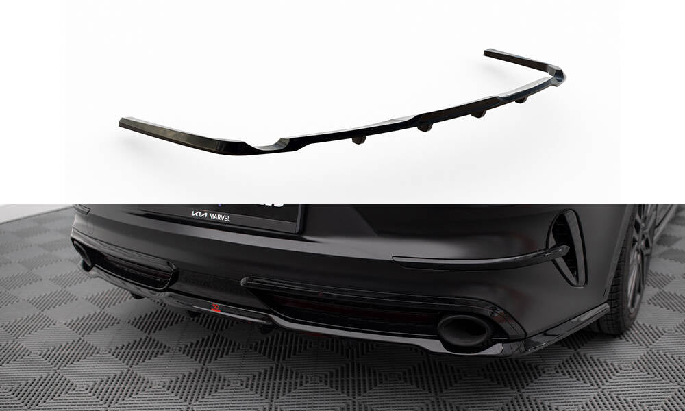 Maxton Design Street+ Mittlerer Diffusor RACE passend für Kia Proceed GT Mk1 Facelift schwarz Hochglanz