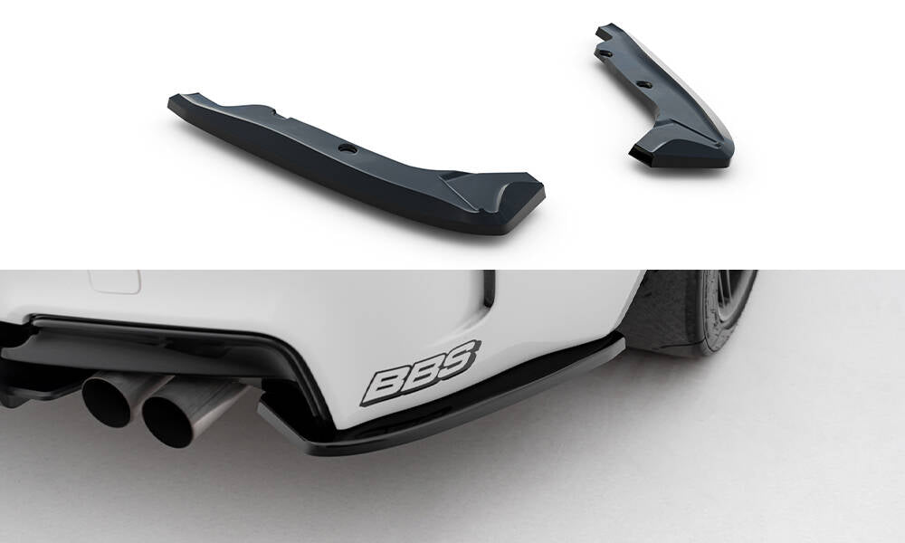 Maxton Design Heck Ansatz Flaps Diffusor passend für BMW 1er M Coupe E82 schwarz Hochglanz