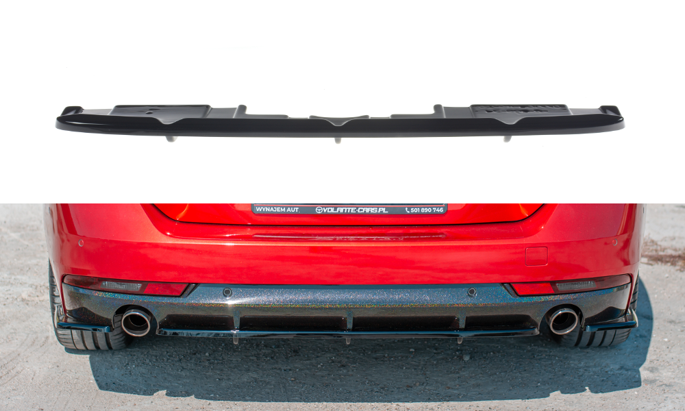 Maxton Design Heckansatz(mit einem vertikalem balken) Peugeot 508 BenzinMk2 schwarz Hochglanz für Peugeot 508 Mk2