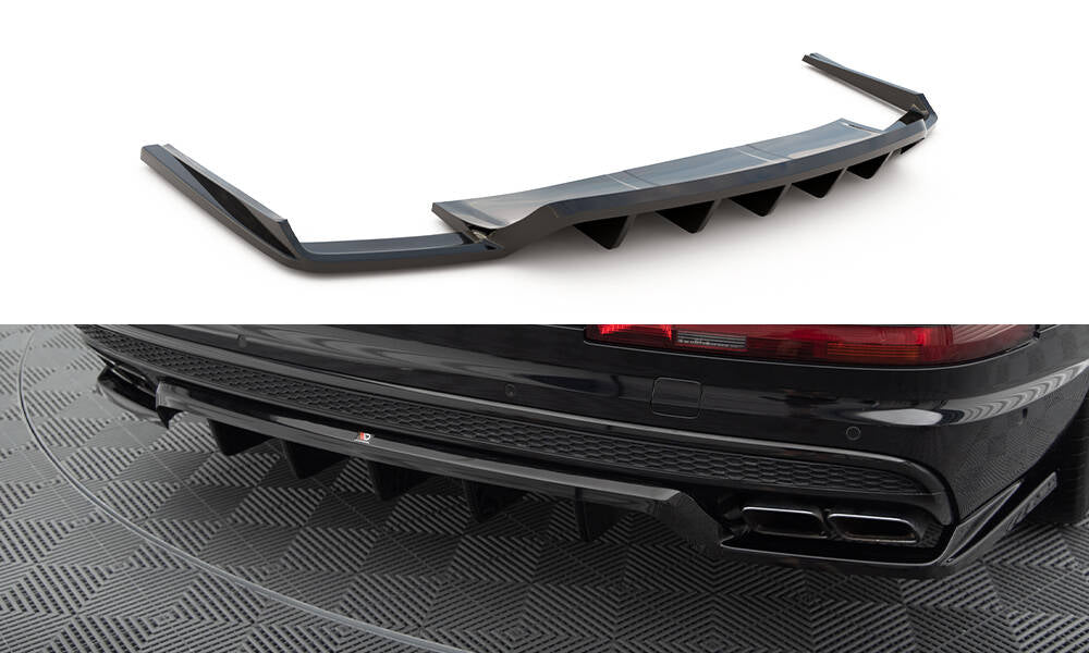 Maxton Design Street+ Mittlerer Diffusor RACE passend für Audi SQ7 / Q7 S-Line Mk2 schwarz Hochglanz