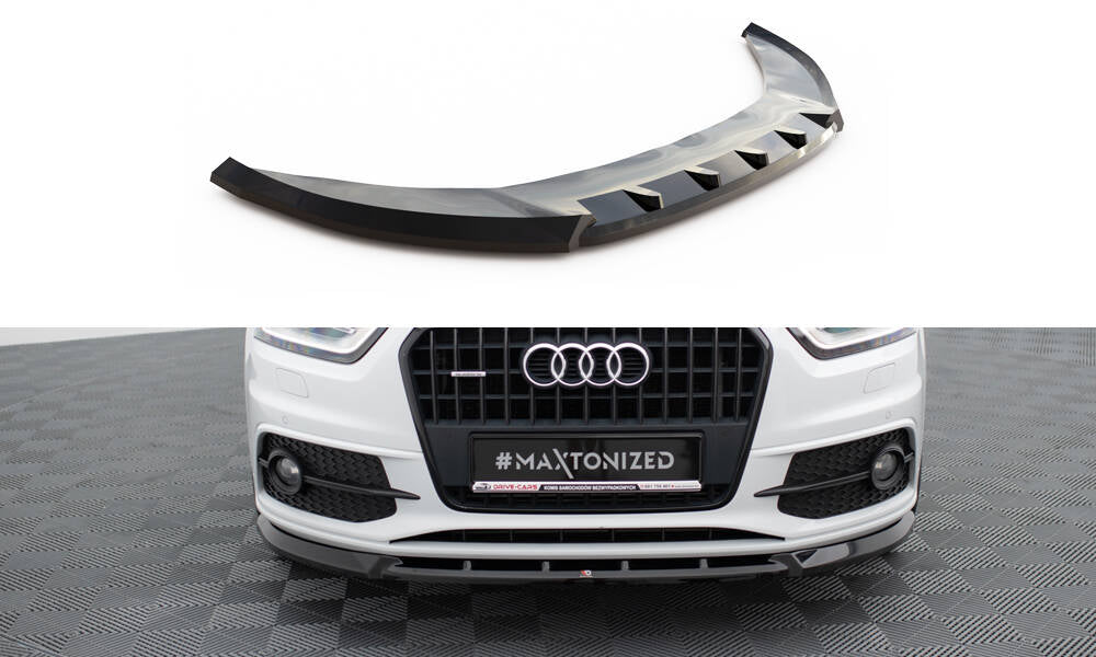 Maxton Design Street+ Spoilerlippe Front Ansatz V.1 passend für Audi Q3 S-line 8U schwarz Hochglanz