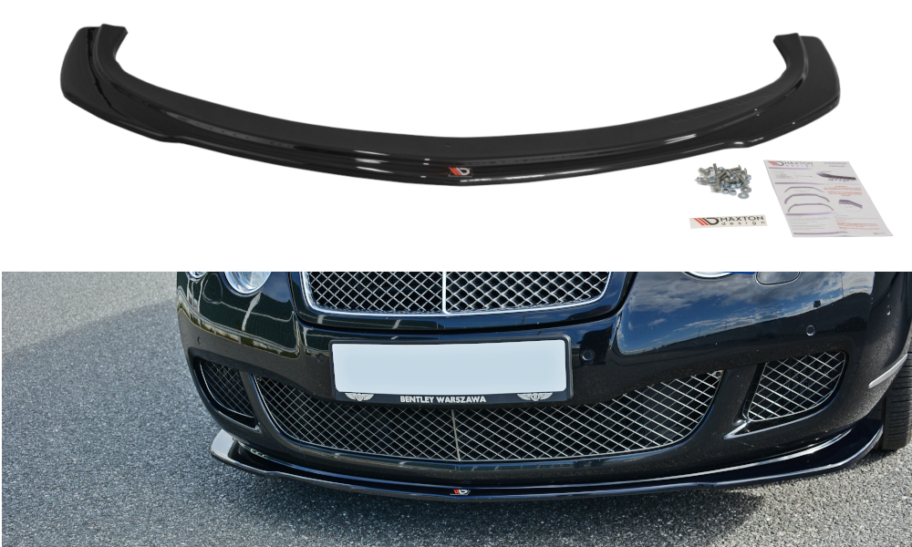 Maxton Design Street+ Spoilerlippe Front Ansatz V.1 passend für BENTLEY CONTINENTAL GT schwarz Hochglanz