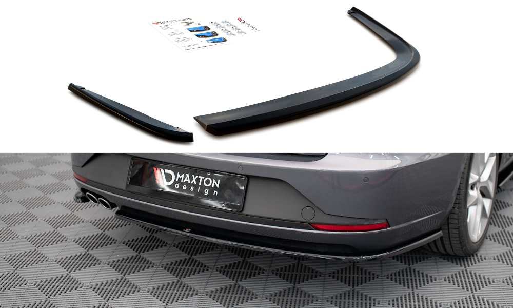 Maxton Design Heck Ansatz Flaps Diffusor V.1 passend für Seat Leon FR Sportstourer Mk3 schwarz Hochglanz