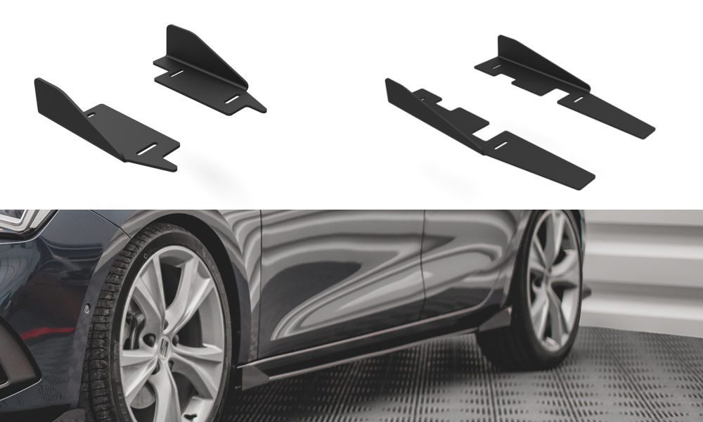 Maxton Design Seitenschweller Flaps passend für Seat Leon FR Mk4 schwarz Hochglanz