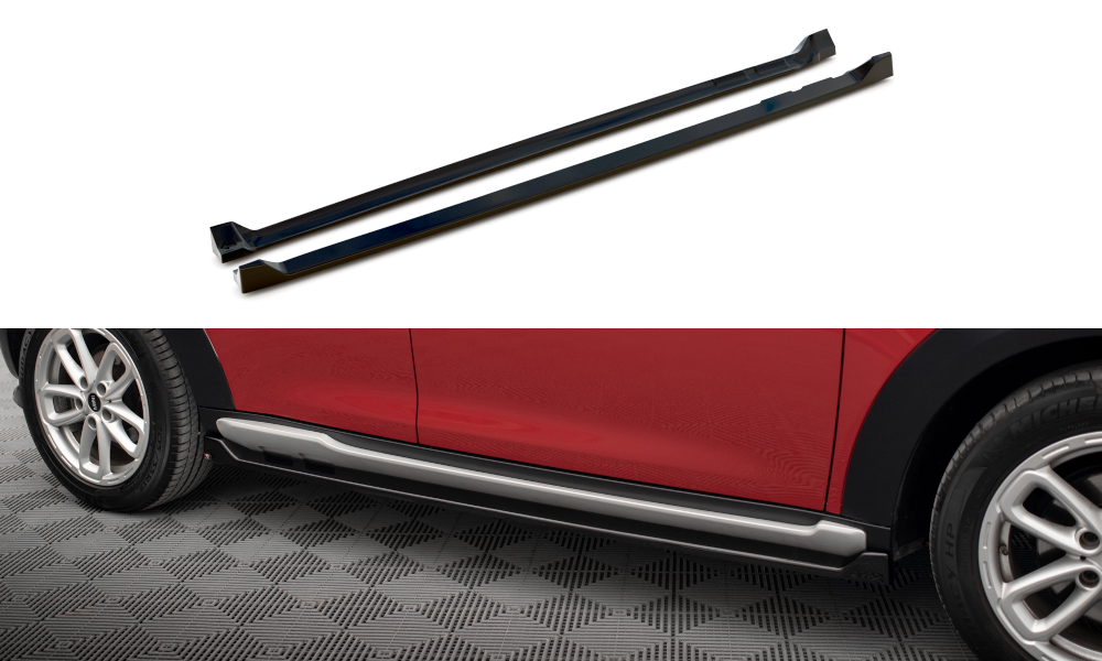Maxton Design Street+ Seitenschweller Leisten passend für Mini Cooper Countryman R60 Facelift schwarz Hochglanz