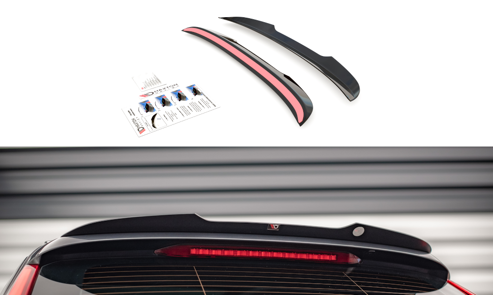 Maxton Design Spoiler CAP passend für Volvo V90 Mk2 schwarz Hochglanz