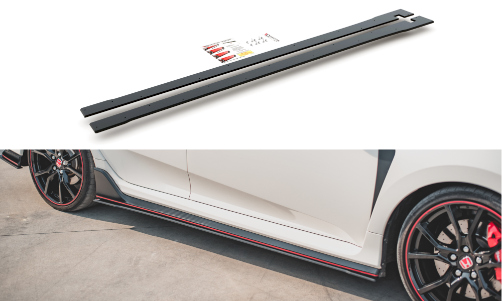 Maxton Design Street Pro Street+ Seitenschweller Leisten V.2 passend für Honda Civic Type-R Mk10 / Mk10 Facelift