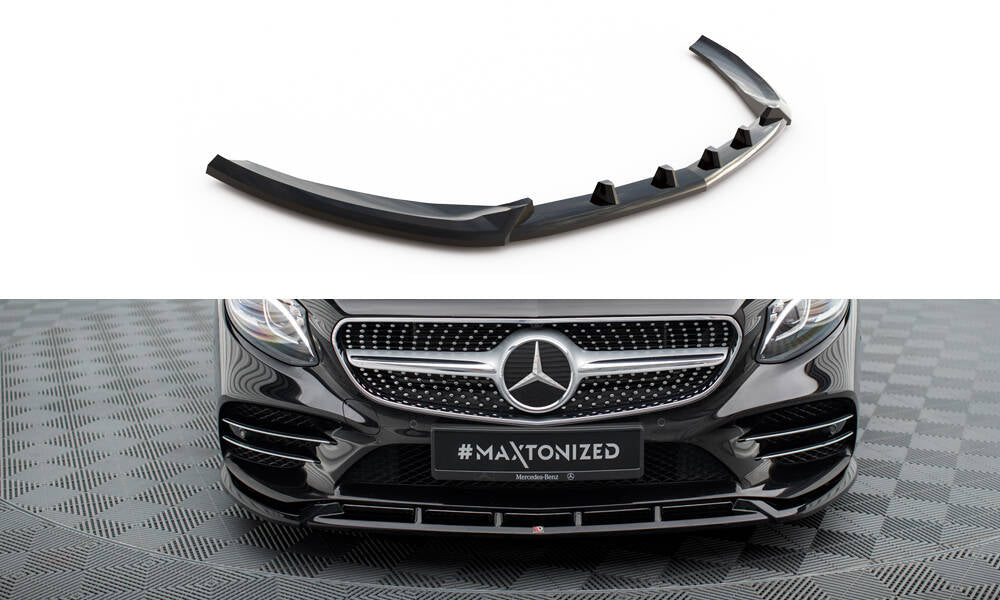 Maxton Design Street+ Spoilerlippe Front Ansatz V.2 passend für Mercedes-Benz S Coupe AMG-Line C217 Facelift schwarz Hochglanz