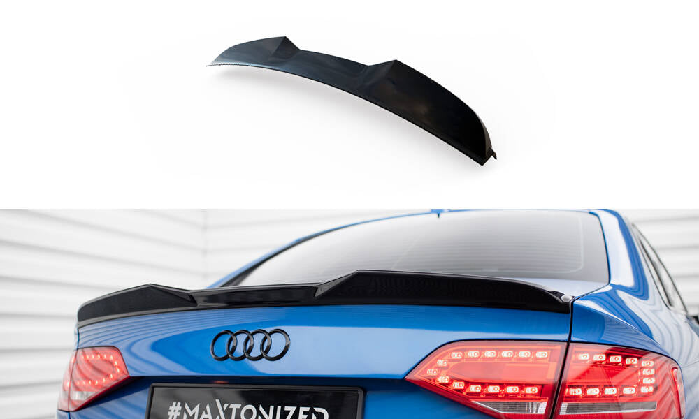 Maxton Design Spoiler CAP 3D passend für Audi A4 Limousine B8 schwarz Hochglanz